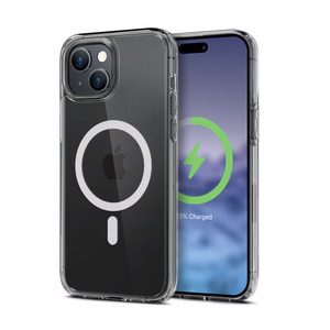 Crong Clear MAG Cover dėklas, skirtas iPhone 15 Plus, suderinamas su MagSafe, skaidrus