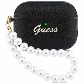 Guess Glitter Pearl Dirželis Dėklas for AirPods Pro 3 - juodas