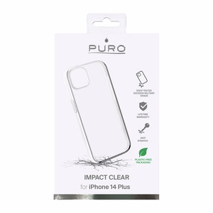 Puro Impact Clear dėklas, skirtas iPhone 14 Plus, skaidrus