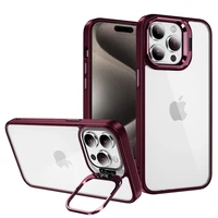 Dėklas telefonui Tel Protect Kickstand su kamera stiklu (objektyvu) Iphone 13 Pro bordo
