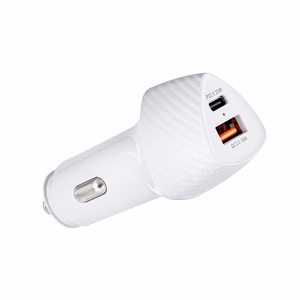 Įkroviklis automobilinis Forcell (CC50-1A1C) (1xUSB-C; 1xUSB; 5A 38W) baltas