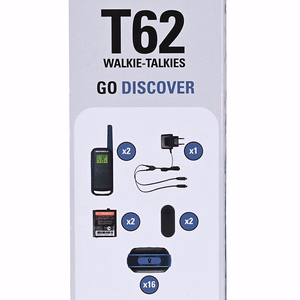 "Motorola Talkabout T62" dviguba pakuotė + įkroviklis mėlyna