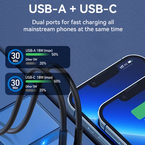 Įkroviklis automobilinis Wozinsky (WDCCAC) (1xUSB 1xUSB-C 3A) 36W juodas