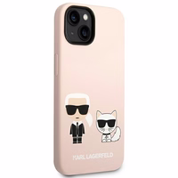Karl Lagerfeld KLHMP14MSSKCI iPhone 14 Plus 6.7 "kietas dėklas šviesiai rožinis / šviesiai rožinis Silikoninis Karlas & Choupette Magsafe
