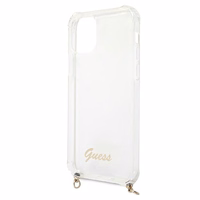 Guess GUHCP12MKC4GSGO iPhone 12/12 Pro 6.1" Skaidrus kietas dėklas 4G Auksinė grandinė