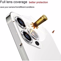 Apsauginis stiklas HARD DIAMOND kamerai (LENS) Iphone 15 Pro/15 Pro Max juodas (3 vnt.)