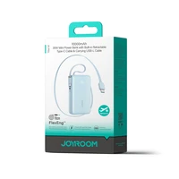 "Joyroom JR-PR2L" 10000 mAh 35 W maitinimo bankas su integruotu ištraukiamuoju USB-C kabeliu ir "Lightning" laidu - mėlynas