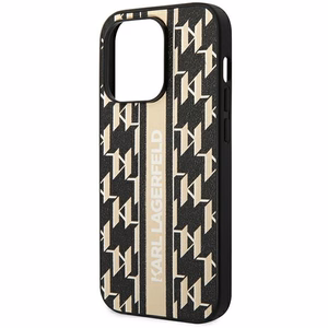Karl Lagerfeld KLHCP14XPGKLSKW kietas dėklas iPhone 14 Pro Max 6,7" Monogram Stripe – rudas