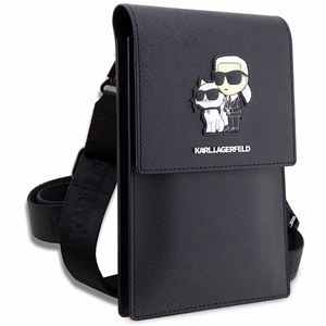 Karl Lagerfeld Rankinė KLWBSAKCPMK juoda/juoda Saffiano Karl & Choupette