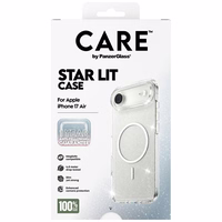 CARE by PanzerGlass Flagship Urban Explorer dėklas telefonui su baltu magnetiniu MagSafe, skirtas iPhone Air – skaidrus su blizgučiais
