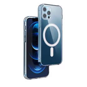 Atsparus smūgiams 1,5 mm Magnetinis dėklas telefonui iPhone 15 Pro 6,1" skaidrus su kameros apsauga