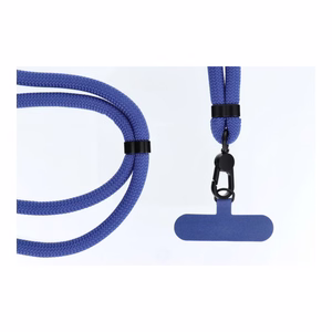SWING (8mm) Telefono dirželis, Telefono pakabukas su reguliuojamu ilgiu / virvės ilgis 165cm (maks. 82.5cm kilpoje) / ant peties arba kaklo - tamsiai mėlynas
