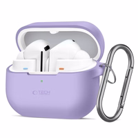 Tech-Protect silikoninis dėklas su kabliuku Samsung Galaxy Buds 3 / 3 FE / 3 Pro ausinėms - violetinis