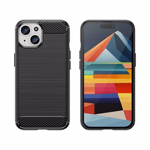 Lankstus anglies dėklas telefonui su anglies raštu iPhone 15 - mėlynas