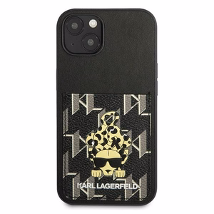 Чехол Karl Lagerfeld Karlimals Cardslot для iPhone 13 — чёрный