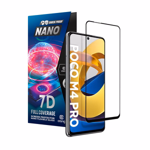 Crong 7D Nano Flexible Glass 9H visą ekraną dengiantis hibridinis apsauginis stiklas, skirtas Xiaomi POCO M4 Pro 5G