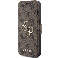 Guess 4G Metal Logo dėklas iPhone 15 Pro - rudas