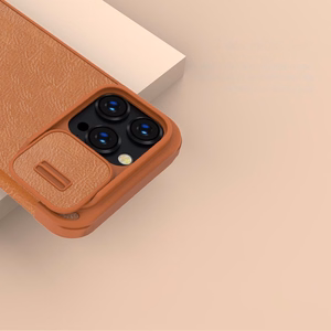 Dėklas Nillkin Qin Pro Leather Apple iPhone 14 Pro Max rudas