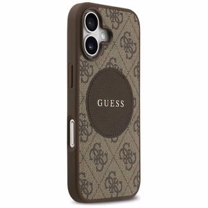 Guess 4G Circle Classic Logo Magnetinis dėklas telefonui iPhone 17 - ruda