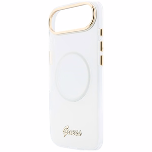 Guess IML Gradient Script Metal MagSafe Dėklas for iPhone Air - baltas