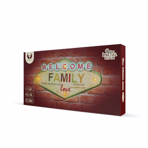RETRO metalinė iškaba LED Welcome Family Forever Light