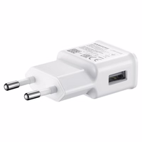 Samsung EP-TA200EWE USB-A 15W sieninis įkroviklis su EP-DR140AWE USB-A - USB-C kabeliu (OOB Bulk - pakaitinė pakuotė) - baltas