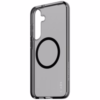 CARE by PanzerGlass Flagmanas Urban Combat juodas QI dėklas telefonui Samsung Galaxy S25+ - Pusiau permatomas dūminis