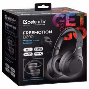 SAUGAUŠLĖS DEFENDER BLUETOOTH FREEMOTION B690 JUODAS