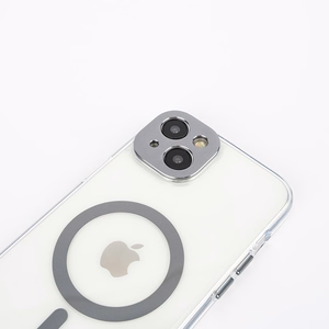 Moshi iGlaze MagSafe dėklas, skirtas iPhone 15 Plus, skaidrus su „Meteorite Gray“ spalvos detalėmis