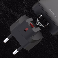 Dudao A65Q 65W GaN kelioninis sieninis įkroviklis USB-A / USB-C PD itin plonas EU / US – juodas