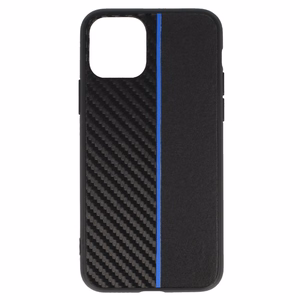 Tel Protect CARBON dėklas telefonui Iphone 11 Pro juodas su mėlyna juostele