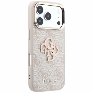 Guess 4G & Big Resin Logo dėklas, skirtas iPhone 17 Pro / 18 Pro – spalva: rožinė