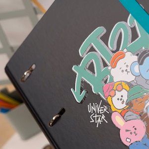 BT21 Street Mood A4 segtuvas su 4 žiedais ir elastine juostele
