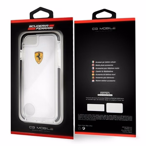 Ferrari жёсткий чехол FEGLHCP7BK iPhone 7/8 SE 2020 / SE 2022 Shockproof прозрачный чёрный