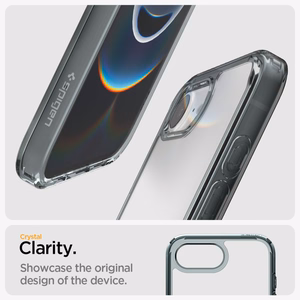 Dėklas telefonui Spigen Ultra Hybrid skirtas iPhone 16e - pilkas