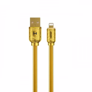 USB laidas WK Design Golden Series auksinis Lightning 100cm (iki 6A)