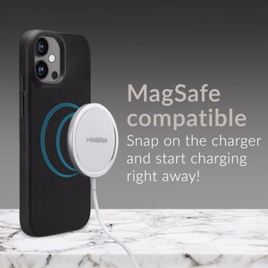 Mobilize Magsafe suderinamas Premium odinis dėklas Apple iPhone 17 Pro juodas