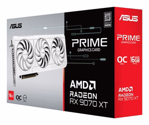 ASUS Prime -RX9070XT-O16G-WHITE AMD Radeon RX 9070 XT 16 GB GDDR6 Vaizdo plokštė
