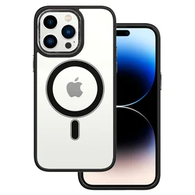 Tel Protect magnetinis skaidrus dėklas telefonui Iphone 12 Pro Max juodas