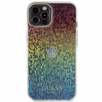 Guess IML Faceted Mirror Disco Iridescent dėklas telefonui iPhone 12/12 Pro - įvairiaspalvis