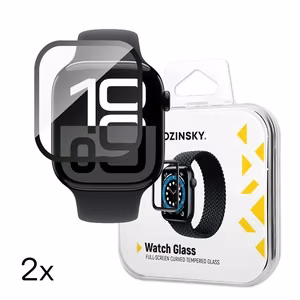 Wozinsky pilno klijavimo grūdintas stiklas su juodu rėmeliu Apple Watch 46mm (2 vnt.)