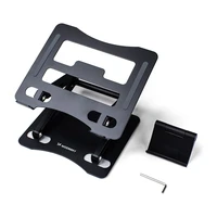 Wozinsky WRS-CPY75DSB aliuminis nešiojamojo kompiuterio ir planšetės stovas + nemokamas išmaniojo telefono stovas - juodas