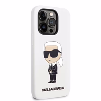 Karl Lagerfeld Silikoninis Ikonik dėklas iPhone 14 Pro Max - baltas