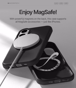 Mercury Pure Magsafe silikoninis dėklas Apple iPhone 16e/17e juodas