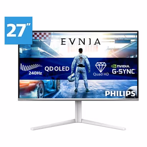 Philips Evnia 6000 27M2N6501L/00 monitorius 67,3 cm (26,5") 2560 x 1440 pikselių Quad HD QD-OLED baltas