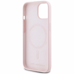 Karl Lagerfeld silikoninis Karl&Choupette Magnetinis dėklas iPhone 15 - rožinis