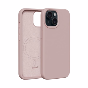 "Etteri" silikoninis dėklas "iPhone 15 6,1" šviesiai rožinės spalvos