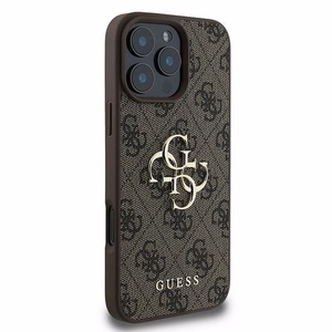 Guess 4G Big Logo dėklas telefonui iPhone 16 Pro - rudos spalvos