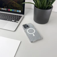 Blizgus dėklas MagSafe iPhone 16 Pro - baltas su blizgučiais