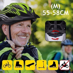 Dunlop reguliuojamas MTB dviračio šalmas, M dydžio, 55–58 cm, žalias ir juodas